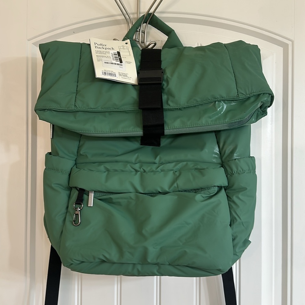 NWT Open Story Puffer Backpack - Green - Picture 11 of 13